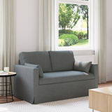 Sofa Dark Grey 139 x 78 x 80 cm Fabric - Front View