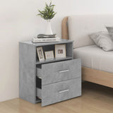 Bed Cabinets 2 pcs Concrete Grey 50x32x60cm - Side View