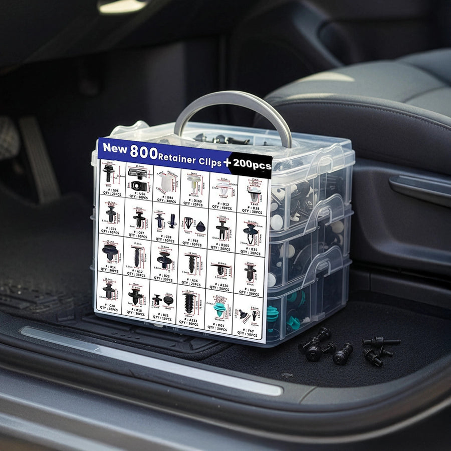 1000PCS Car Retainer Clips Auto Fasteners Push Trim Clips Pin Rivet Bumper Kit