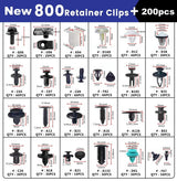 1000PCS Car Retainer Clips Auto Fasteners Push Trim Clips Pin Rivet Bumper Kit
