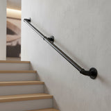 2m Handrail Stair Rail Grab Balustrade Staircase Banister + Installation Kit - Close-Up Angle