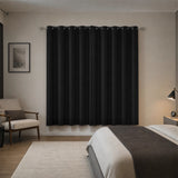 2X Blockout Curtains Blackout Window Curtain Draperies Pair Eyelet for Bedroom 132*160cm Black