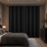 2X Blockout Curtains Blackout Window Curtain Draperies Pair Eyelet for Bedroom 132*244cm Black