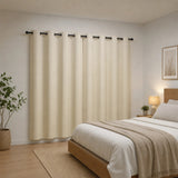 2X Blockout Curtains Blackout Window Curtain Draperies Pair Eyelet for Bedroom 132*160cm Cream