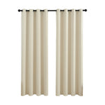 2X Blockout Curtains Blackout Window Curtain Draperies Pair Eyelet for Bedroom 132*244cm Cream