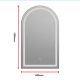 Arched LED Wall Mirror Bathroom Mirrors Makeup Anti-fog 600mm x 1000mm - Extra Image