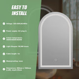 Arched LED Wall Mirror Bathroom Mirrors Makeup Anti-fog 600mm x 1000mm - Side View