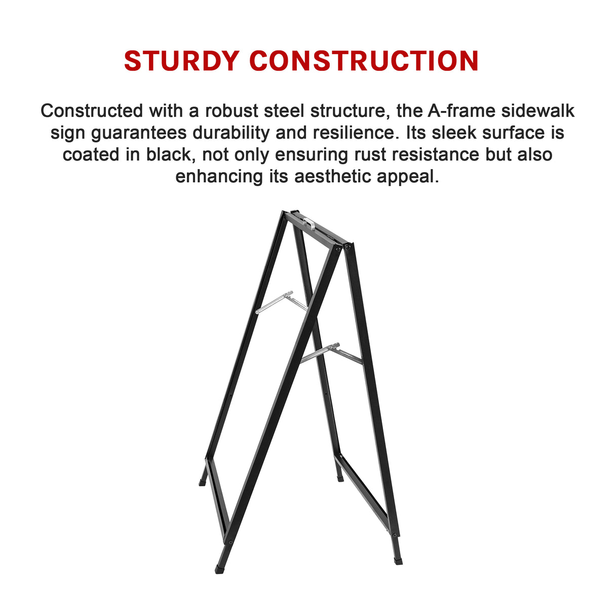 A-Frame Sign 60x90cm &ndash; Outdoor Sidewalk Steel Poster Board Display Stand