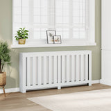 Radiator Cover White 175x20x82 cm Engineered Wood - Front View