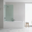 70cm Frameless Glass Bath Screen with U-Brackets - White