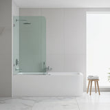 70cm Frameless Glass Bath Screen with U-Brackets - White