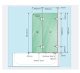 100cm Frameless Glass Bath Screen &ndash; Brass F-Brackets in Chrome for Stylish Bathroom Upgrade