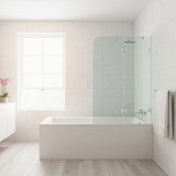 120cm Frameless Glass Bath Screen &ndash; Brass U-Brackets in Chrome for Stylish Bathroom Upgrade