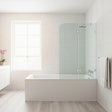 120cm Frameless Glass Bath Screen &ndash; Brass U-Brackets in White for Stylish Bathroom Upgrade