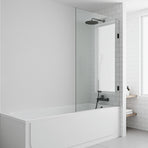 70cm Frameless Swing Bath Screen &ndash; Chrome Hardware with Stainless steel hinge for Modern Bathrooms