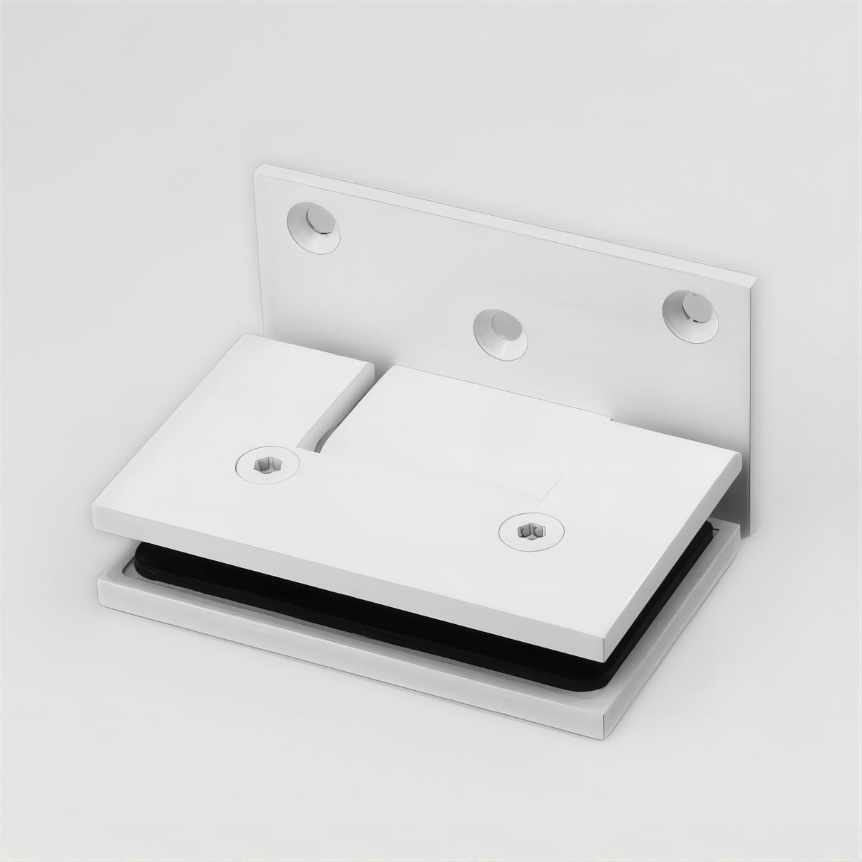 70cm Frameless Swing Bath Screen &ndash; White Hardware with Stainless steel hinge for Modern Bathrooms