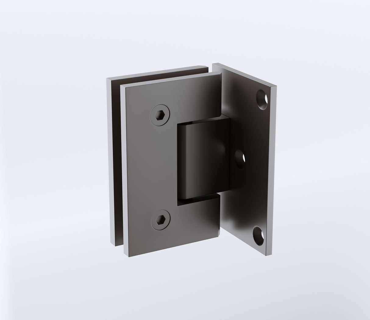 90cm Frameless Swing Bath Screen &ndash; Brushed Gunmetal Hardware with Stainless steel hinge for Modern Bathrooms