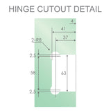 70cm Frameless Swing Bath Screen &ndash; Black Hardware with Brass hinge for Modern Bathrooms