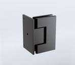 90cm Frameless Swing Bath Screen &ndash; Black Hardware with Brass hinge for Modern Bathrooms