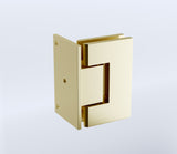 90cm Frameless Swing Bath Screen &ndash; Brushed Gold Hardware with Brass hinge for Modern Bathrooms - 45-Degree Angle
