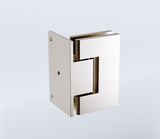 90cm Frameless Swing Bath Screen &ndash; Brushed Nickel Hardware with Brass hinge for Modern Bathrooms - 45-Degree Angle