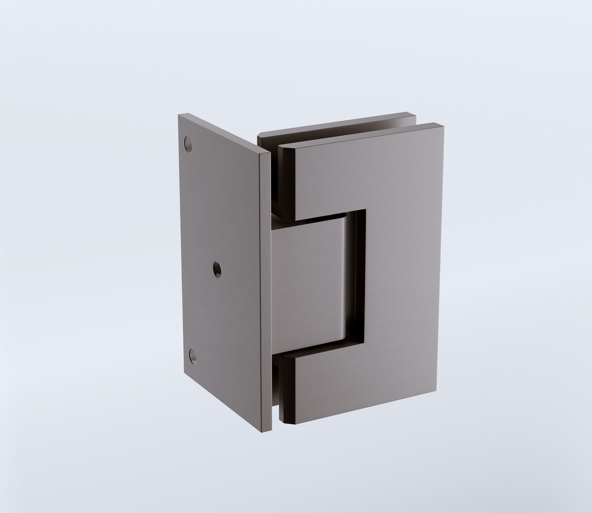 90cm Frameless Swing Bath Screen &ndash; Brushed Gunmetal Hardware with Brass hinge for Modern Bathrooms
