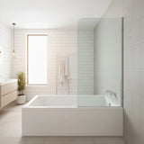 70cm Frameless Glass Bath Screen &ndash; Modern Wall Channel in White for Stylish Bathroom Upgrade