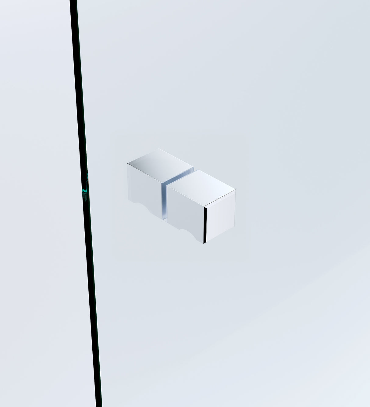 120cm Wall-to-Wall Frameless Shower Screen &ndash; Chrome F-Brackets and Floor F-Bracket with SS Hinges & Square Knob Handle