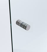 100cm Wall-to-Wall Frameless Shower Screen &ndash; Gunmetal U-Brackets with SS Hinges & Round Knob Handle