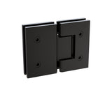 110cm Wall-to-Wall Frameless Shower Screen &ndash; Black U-Brackets and Floor U-Bracket with SS Hinges & Square Double Pull Handle - Extra Image