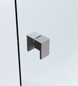 110cm Wall-to-Wall Frameless Shower Screen &ndash; Gunmetal F-Brackets with SS Hinges & Square Double Pull Handle - Extra Image