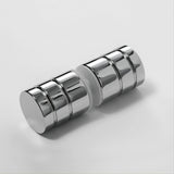 90cm Frameless Wall-to-Wall Shower Screen with Chrome F-Brackets , Brass Hinges & Round Knob Handle