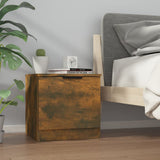 Bedside Cabinet Smoked Oak 40x39x40 cm - Front View
