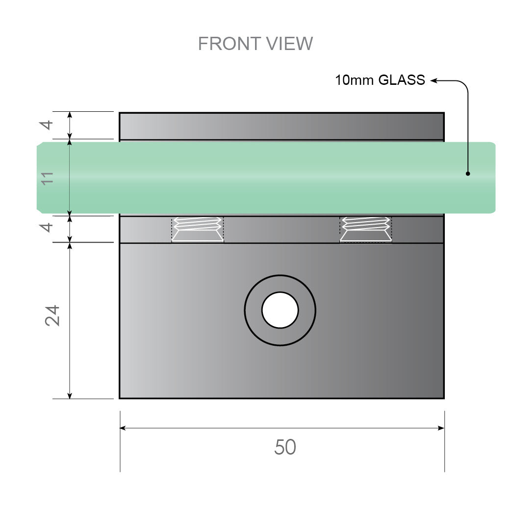 100cm Frameless Wall-to-Wall Shower Screen with Nickel F-Brackets , Brass Hinges & Round Knob Handle