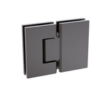 110cm Frameless Wall-to-Wall Shower Screen with Gunmetal U-Brackets , Brass Hinges & Round Knob Handle - Low Angle