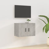 Wall Mounted TV Cabinet Concrete Grey 57x34.5x40 cm - Front View