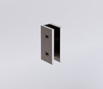 90cm Frameless Wall-to-Wall Shower Screen with Gunmetal U-Brackets , Brass Hinges & Square Double Pull Handle