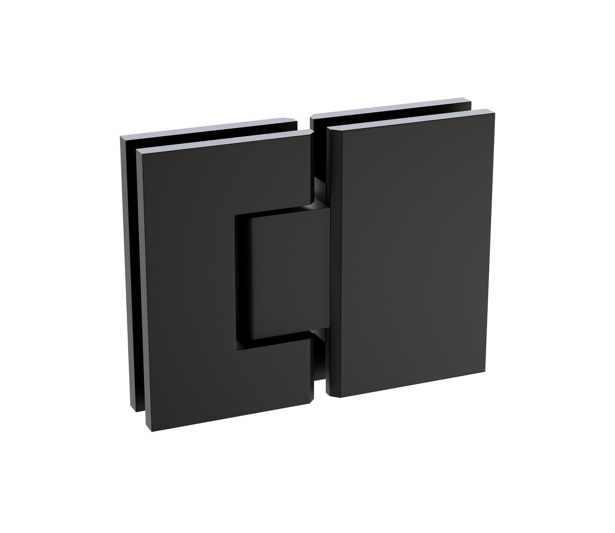 100cm Frameless Wall-to-Wall Shower Screen with Black F-Brackets , Brass Hinges & Square Double Pull Handle