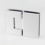 110cm Wall to Wall Frameless Shower Screen &ndash; White Wall Channel , SS Hinges & Square Knob Handle