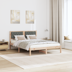 Bed Frame with Headboard Dark Grey 150 x 200 cm Solid Pine Wood