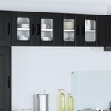 Wall Glass Cabinet LUCCA Black 60 x 31 x 40 cm Engineered Wood - Side View