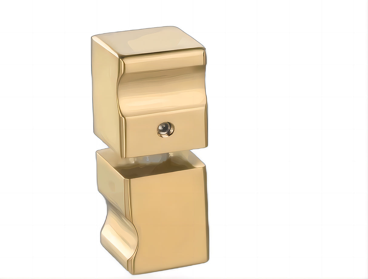 120cm Wall-to-Wall Frameless Shower Screen &ndash; Gold Wall Channel with Brass Hinges & Square Knob Handle
