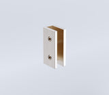 90x90cm Corner Frameless Shower Screen with Nickel U-Brackets and SS Hinges, Square Knob Handle - Close-Up Angle
