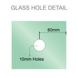100x70cm Corner Frameless Shower Screen with Chrome U-Brackets and Floor U-Bracket and SS Hinges, Square Knob Handle - Extra Image