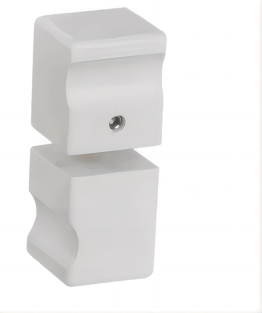 100x90cm Corner Frameless Shower Screen with White U-Brackets and Floor U-Bracket and SS Hinges, Square Knob Handle