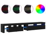 TV Cabinet 2 pcs Black Oak 260 x 37 x 40 cm Engineered Wood