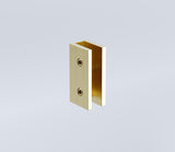 110x110cm Corner Frameless Shower Screen with Gold U-Brackets and Floor U-Bracket and SS Hinges, Square Knob Handle - Low Angle