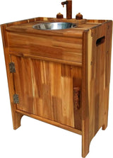 Natural Wooden Sink - Front View