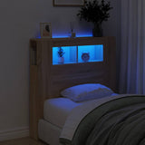LED Headboard Sonoma Oak 100x18.5x103.5 cm Engineered Wood - Front View
