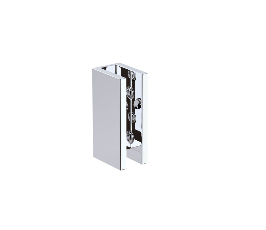 110x80cm Corner Frameless Shower Screen with Chrome U-Brackets and Floor U-Bracket and SS Hinges, Round Knob Handle